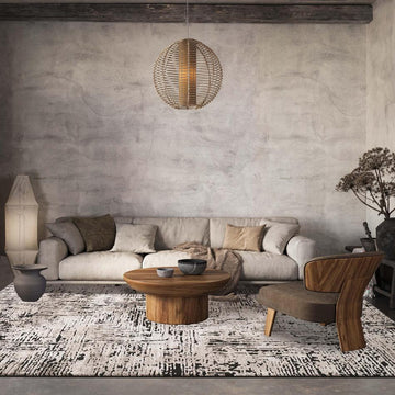 Belgravia Illusion BLG02 Modern Abstract Distressed Blocks Metallic Shimmer Soft Textured Hi-Lo Polyblend Short Pile Mocha/Taupe/Ivory/Black/Stone Grey/Sand Rug-Desire Rugs-Rug Love - The Most Loved Rug Store